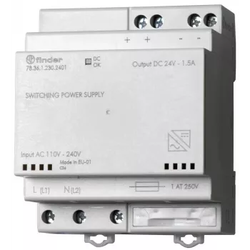 Spínaný napájecí zdroj Finder 78.36.1.230.2402 36W 24V DC 1,5A na DIN lištu