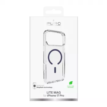 Průhledné pouzdro PURO Icon MagSafe pro Apple iPhone 17 Pro – průhledně modré