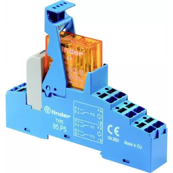 Modul rozhraní relé Finder 48.P6.9.024.4050, cívka 24 V DC, kontakt 16 A SPDT, montáž na DIN lištu, LED indikátor