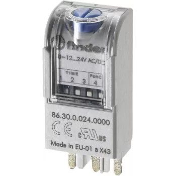 Multifunkční časový modul FINDER 86.30, 24V AC/DC, 1 CO 16A, 8 funkcí, 0,05s-100h 863000240000T