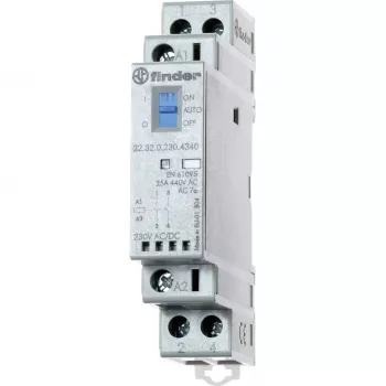 Instalační stykač Finder 22.32.0.230.4540 230V AC/DC, 1NO+1NC, LED, 25A, DIN lišta