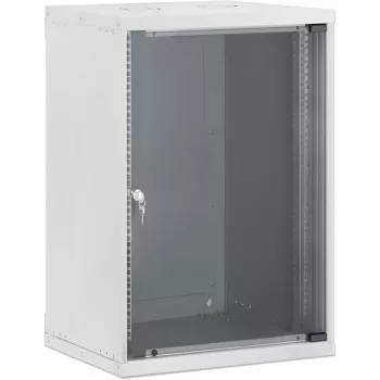 Nástěnný síťový rozvaděč Intellinet 19 inch, Basic Line, 15U, hloubka 400 mm, šedý RAL 9005 (716727)