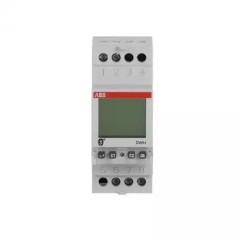 Digitální astronomické spínací hodiny ABB DWA1 s Bluetooth, 1 kanál, DIN lišta, 230 V AC, 16 A 2CSM222511R1000