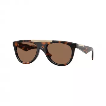 Burberry BE4452U300273 Men's Rectangular Sunglasses, Dark Havana Frame, Brown Lens, 53-21-145 mm