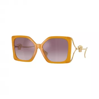 Dámské sluneční brýle Cat Eye Versace VE4502U55376X, transparentní růžový rám, tmavě šedá skla, 58/16/130 mm