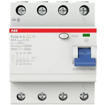 Proudový chránič ABB F204AS-63/0.3 4P 63A 300mA typ A 2CSF204201R3630