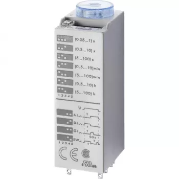Multifunkční časové relé Finder 85.04.0.125.0000, 125 V AC/DC, 0,05 s–360000 s, 4 přepínací kontakty