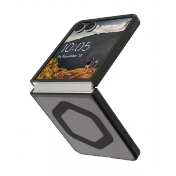 Pouzdro UAG Urban Armor Gear Mouve s magnetickým modulem pro Samsung Galaxy Z Flip8 – popelavě šedá (průhledná šedá)/černá 214561113131