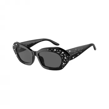 Giorgio Armani Women's AR8213BU5001B Rectangular Black Sunglasses