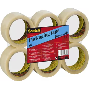 Balicí páska 3M Scotch 6890, 50mm x 66m, transparentní PVC, silná přilnavost, nízká hlučnost, 50 mikronů - 1 role (PVC6RT)