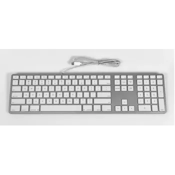 Drátěná USB-C klávesnice Matias pro Mac – stříbrná – U.S. verze (FK316CS)
