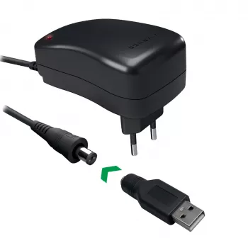 Univerzální AC/DC napájecí adaptér Vivanco 27W se 7 DC konektory a USB portem VVITADAPT27WUN