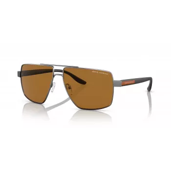 Armani Exchange AX2037S 600383 Men's Polarized Pilot Sunglasses, Matte Black/Grey, 60mm