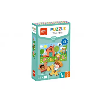 Vzdělávací puzzle AGIPA Farma, 24 dílků, kartonová krabice, délka 152 mm 18746