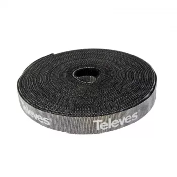 Role suchých zipů na kabely Televes KB 8, 8 mm x 10 m, černá, opakovaně použitelná 200101