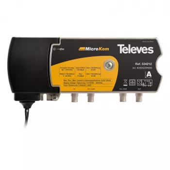 Televes KVE2025RK65 širokopásmový zesilovač 20/25dB se zpětným kanálem 5-65MHz 20dB (534212)
