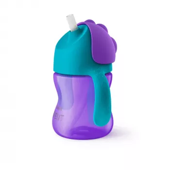 Kelímek s ohebným brčkem Philips Avent 200 ml, 9m+, fialový
