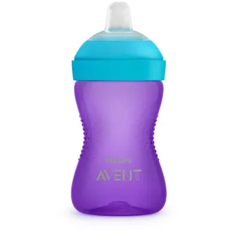 Tréninkový kelímek Philips AVENT My Grippy s měkkým náustkem 300 ml, 9m+, fialový