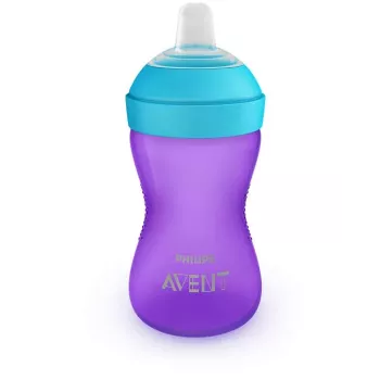 Tréninkový kelímek Philips AVENT My Grippy s měkkým náustkem 300 ml, 9m+, fialový