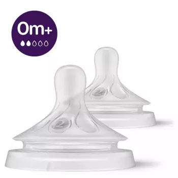 Philips Avent Natural Response savičky na kojenecké lahve, pomalý tok, 0M+, 2 ks, silikon