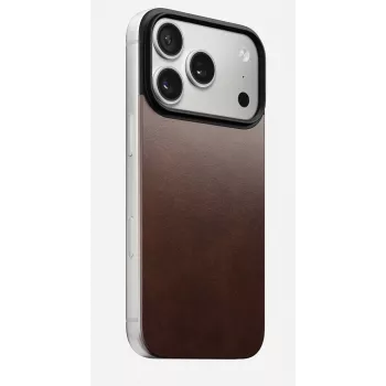 NOMAD Magnetic Leather Back pro iPhone 17 Pro kompatibilní s MagSafe Horween Leather Rustic Brown