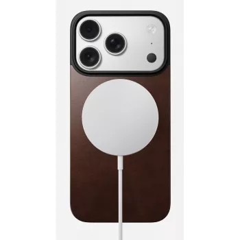 NOMAD Magnetic Leather Back pro iPhone 17 Pro kompatibilní s MagSafe Horween Leather Rustic Brown