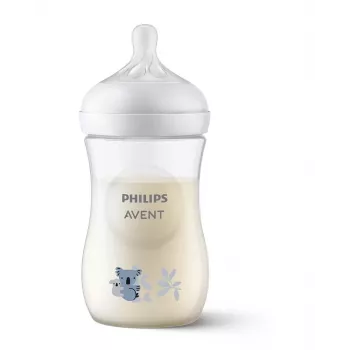 Philips Avent Natural Response Koala kojenecká lahev 260 ml se savičkou se středním tokem, 1m+