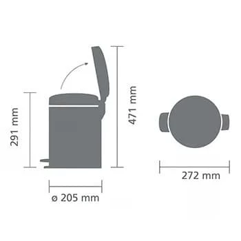 Šlapací odpadkový koš Brabantia NewIcon 5 l, Brilliant Steel