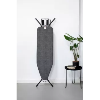 Potah na žehlicí prkno Brabantia Denim Black, velikost B, 124x38 cm, 8mm polstrování