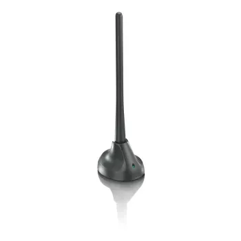 Pokojová televizní anténa PHILIPS SDV5100/12 se zesílením 18 dB, UHF/VHF/FM, černá