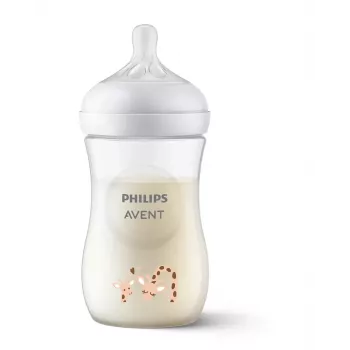 Philips Avent Natural Response kojenecká láhev Giraffe 260 ml, střední savička, 1m+