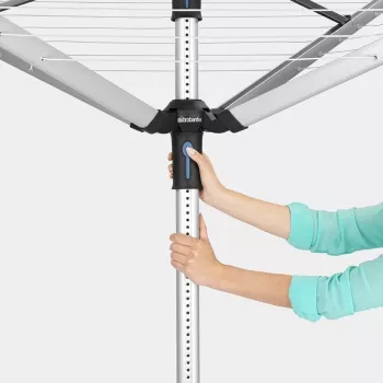 Rotační sušák na prádlo Brabantia Lift-O-Matic 50 m, Metallic Grey