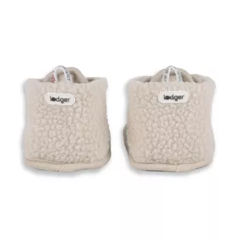 Lodger Slipper Teddy Baby Slippers, Birch, 12-18 Months, Anti-Slip Suede Sole, Unisex