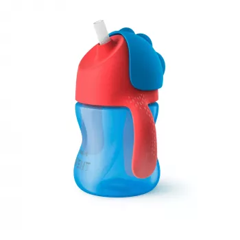 Hrnek s brčkem Philips AVENT s flexibilním brčkem, 200 ml, 9m+, modrý