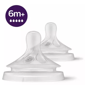 Silikonové savičky Philips Avent Natural Response, velmi rychlý průtok, 6m+, 2 balení