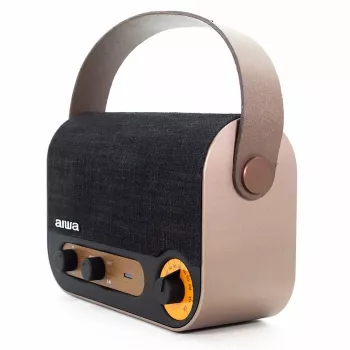 AIWA RBTU-600 Portable Bluetooth Radio with FM, USB, AUX-in, MicroSD, Rechargeable Battery