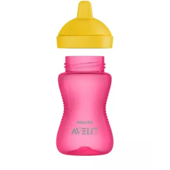 Tréninkový hrneček s tvrdým pítkem Philips Avent My Grippy 300 ml, 18M+, růžový