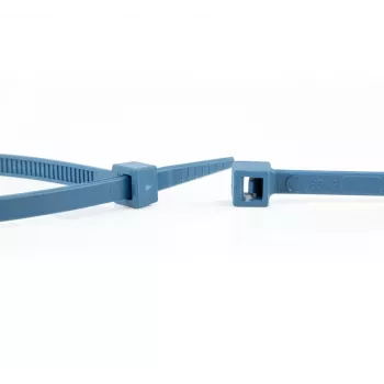 WKK 15032671 Metal-Detectable Blue Cable Ties 100 mm x 2.5 mm, 100-Pack