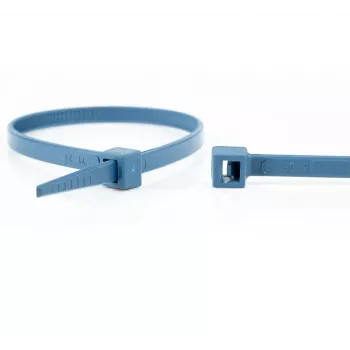WKK 150126671 Metal Detectable Cable Tie 200 x 4.8 mm Blue (100 Pack)