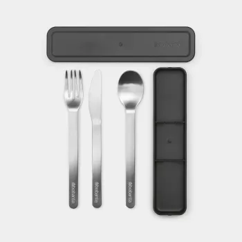 Přenosná sada příborů Brabantia Make & Take, tmavě šedá