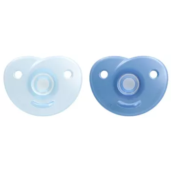 Silikonový dudlík Philips Avent Soothie se silikonovým štítem, 0-6 měsíců, 2 balení