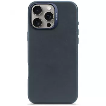 Kožený zadní kryt Decoded pro iPhone 16 Pro Max, kompatibilní s MagSafe, navy