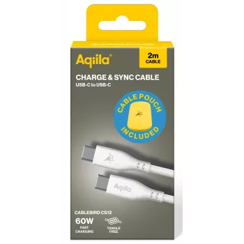 Napájecí a synchronizační kabel USB-C na USB-C AQIILA Cablebird CS12 2m 60W černý AQCBPBIC2SI829