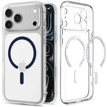 Pouzdro Spigen Ultra Hybrid MagSafe pro iPhone 17 Pro Max / 18 Pro Max - průhledné/tmavě modrá