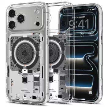 Pouzdro Spigen Ultra Hybrid MagSafe pro iPhone 17 Pro / 18 Pro Neo One křišťálově čiré