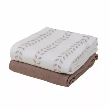 Bavlněná mušelínová zavinovačka Lodger Swaddler Solid Matcha, Birch/Buffalo, 110x110 cm, 2 ks