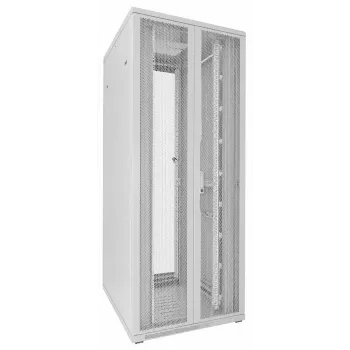 Serverový rozvaděč DSIT 42U 19 inch s perforovanými dvojitými dveřmi vpředu i vzadu, bílý, 800x1000x2000 mm (DS8042DD-W)