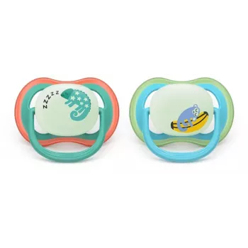 Dudlík Philips Avent Ultra Air Night 6-18 měsíců, 2 ks, pro chlapce, svítící ve tmě
