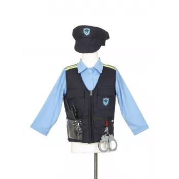 Souza! Police Officer Costume with Hat and Accessories, Ages 4-7
