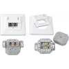 Zásuvka datová pod omítku Wirewin DD-TRIO-K5E UP2 WS Cat5e, stíněná, 2x RJ45, LSA, čistě bílá